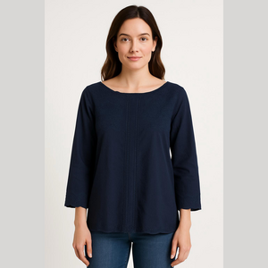 Brooks Brothers Navy Blue Embroidered Long Sleeve Top